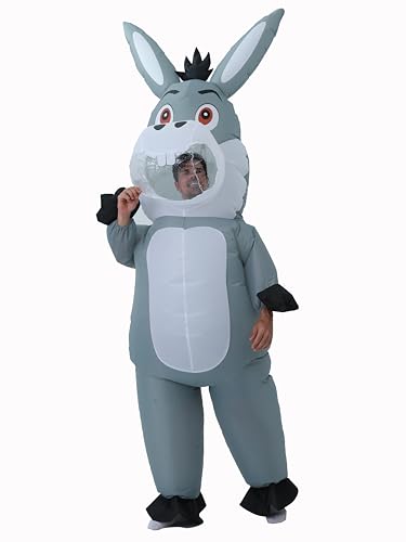 FUNFOCUS Inflatable donkey Costume Donkey Costume Adult Inflatable Costumes Adult Size Full Body Blow up Costumes for Adults Women Men Inflatables Fancy Funny Suit for Halloween Carnival Party