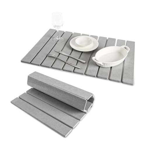 FIVLOCCEN Large Quick Drying Stone Dish Drying Mats for Kitchen Counter,24