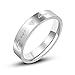 Produktbild ROMQUEEN Schmuck Ring Partnerringe 925 Silber Rhodiniert Hochzeitsband Für Auto,Silber,Frau:49(15.6)&Mann:57(18.1)