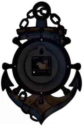 Analog 39 cm X 26 cm Wall Clock (Black, with Glass, Standard)