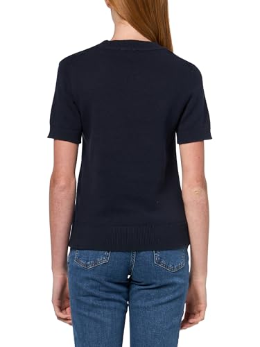Image of Nautica Women's Short Sleeve Crew Neck Cable Solid Sweater