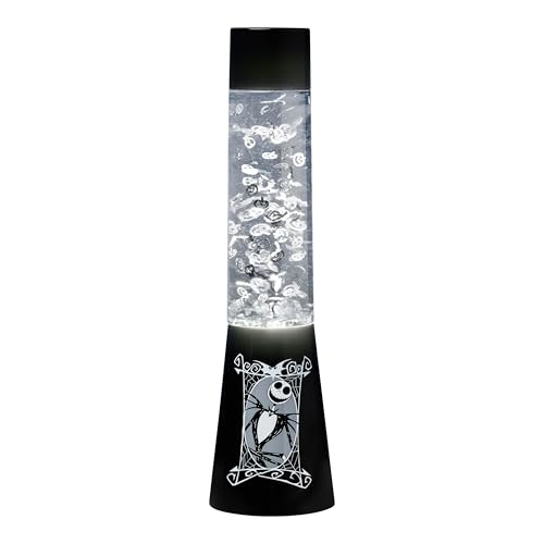 Number of light sources: 1 Paladone Nightmare Before Christmas, lampada a flusso liquido glitterato con zucca, teschi e pipistrelli galleggianti, prodotto Disney con licenza ufficiale, decorazione spettrale da collezione Jack