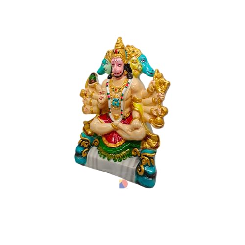 Image of Panchmukhi Hanuman for Door Entrance - Hanuman Murti - Hanuman Idol for Home Decor & Office - Panchmukhi Hanuman - (25 Cm) (Multicolor - 882)