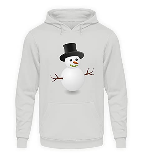 Pull à capuche bonhomme de neige gris vêtement hiver chaud unisexe M
