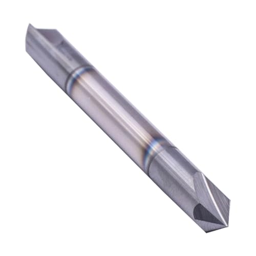 Image of 1 /4 inch 2 Flute 90 Double End Solid Carbide Chamfer End Mill - AlTiN Coated | 90 Chamfer Angle, V Groove Router, 1 /4 inch Shank 2-1 /2 inch OAL For Milling Wood, Alloy Steel, Carbon Steel, Cast Iron, Copper