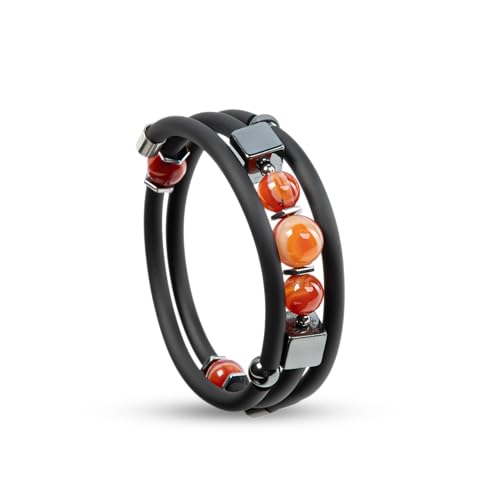 - Braccialetto in Pietra Naturale su Filo di Memoria per Segni Zodiaca Elegante Regolabile Fatto a Mano Ideale come Regalo di Compleanno Natale Corniola