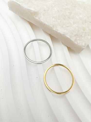 ENDLESSNESS & ETERNITY 1mm Thin Wedding Band for Women Comfort Fit Stackble Plain Ring4