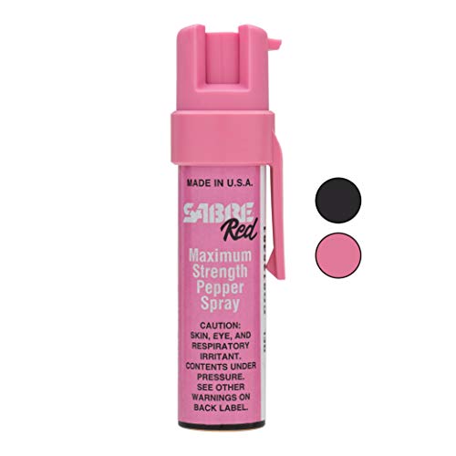 SABRE RED Compact Pepper Spray with Clip – Maximum Police Strength OC Spray