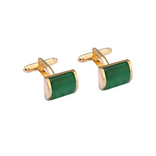 HEALLILY 2 stuks manchetknopen voor mannen groen opaalhemd klinknagels manchetknopen voor mannen bruiloft winkel elegante geschenken - Image 3