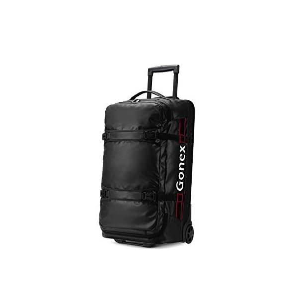 Gonex Rolling Duffle Bag with Wheels, 70L Water Repellent Wheeled Travel Duffel Luggage with Rollers 25 inch, Black