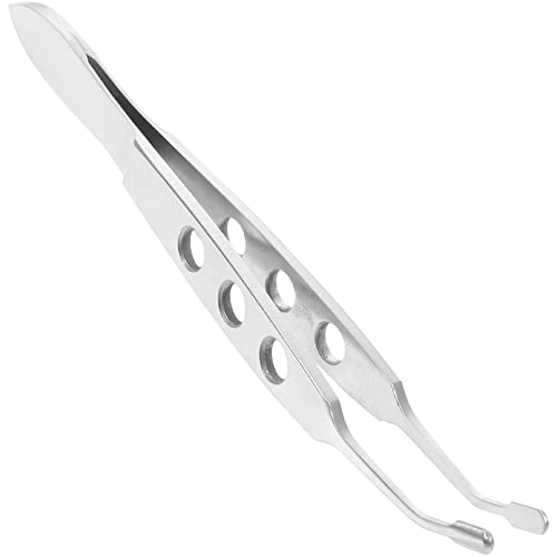 Meibomian Gland Expressor Stainless Steel Eyelid Massage Forceps Precision Face Care Tweezer Tool with Rectangle Tip for Dry Eyes