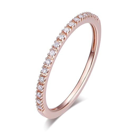 1.5mm Moissanite Wedding Bands, Moissanite Band Rings, Yellow Gold Eternity Bands for Women2