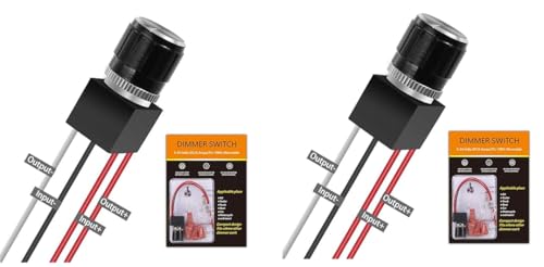 Yuandanlist 5-24 Volt DC Dimmer Switch PWM for LED RV Lights Interior, LED Lights and Switch for Camper, Recreational Vehicle, Halogen, Auto, Truck, Marine and Strip Lighting (Black, 2Pack)