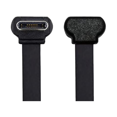 xiwai Short USB2.0 Data Cable 2.76in Ultra Slim Flat USB-C Type C to USB-C Power Angled Connector 65W Fast Charge for Laptop Tablet Phone Cover