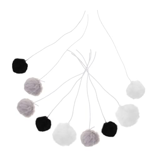 ORFOFE 9pcsティーザーボールおもちゃ猫からからかうおもちゃのぬいぐるみロープパフボール屋内子猫のためのインタラクティブなおもちゃdiyキャットクライミングタワーアクセサリー