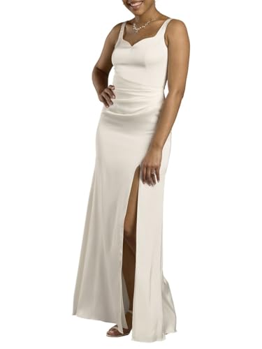 David's Bridal Matte Satin Draped Sheath Tank Wedding Dress4