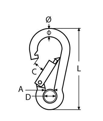 Schaefer Open Base Black Anodized Forged Aluminum Cleat fits Up to 3/8-Inch Line, 4-Inch/102mm