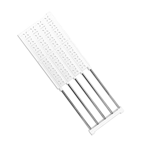 LABRIMP Adjustable Shelf Divider and Separators for Closet Storage Plastic and Steel Tube Organizer Rack for Wardrobe Cupboard and Bathroom