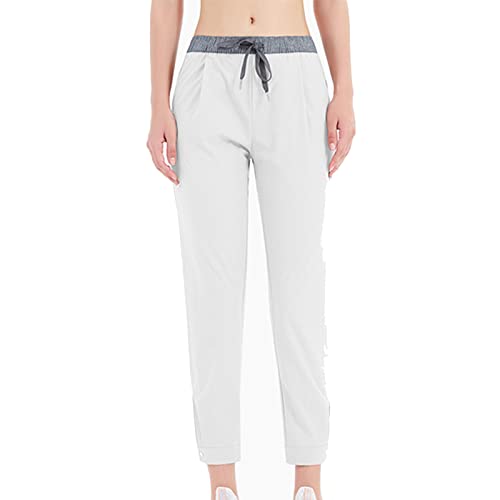 SHHMA Jogginghose Damen Sweathose Casual Freizeithose Jogginghose Lässige, Feste, Lockere Hose Für Das Training,Weiß,XL Cover