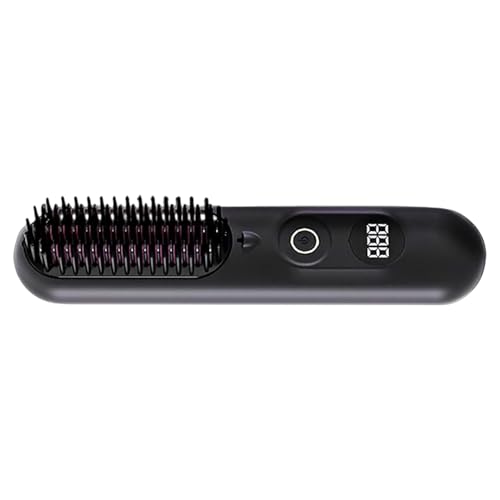 Cepillo alisador, peine de pelo con pantalla LED recargable por USB, peine alisador inalámbrico, para niñas, mujeres, novias, hogar, baño, viajes, vacaciones, salón de negocios