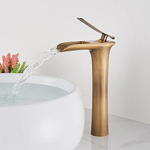 Rubinetti per lavello da Cucina, rubinetti Rubinetti per lavabo Rubinetto Moderno per Bagno Bianco Rubinetti a Cascata Miscelatore monoforo per Acqua Calda e Fredda Rubinetto per l