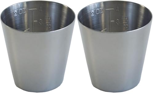 Image of Grafco Graduated Medicine Cup - Stainless Steel Medical Measuring Tool for Hospital and Homecare Use - 2 inchx1-3 /4 inch, 2 Oz Capacity - 3241 (Pack of 2)