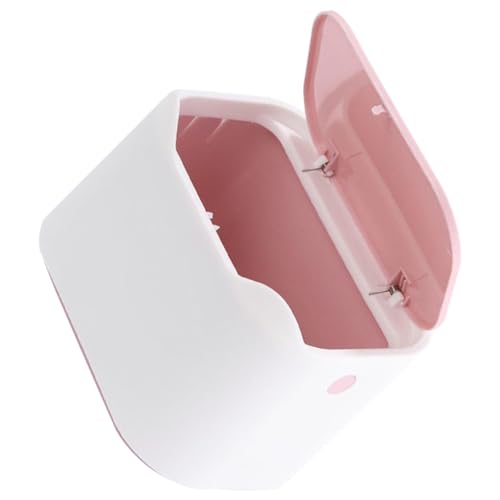 Hemobllo Cubo Basura Escritorio Pequeño con Tapa Contenedor Compacto para Residuos Decoración Funcional para Hogar y Oficina Plástico Duradero Color Rosa