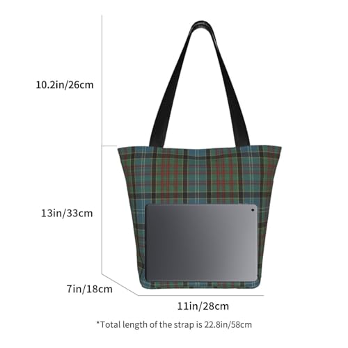 Paisley District Tartan Reusable Zippered Shoulder Bag, Stylish Polyester Tote With Wide Handle & Inner Pocket, Lightweight Durable Shopping & Travel Bag2