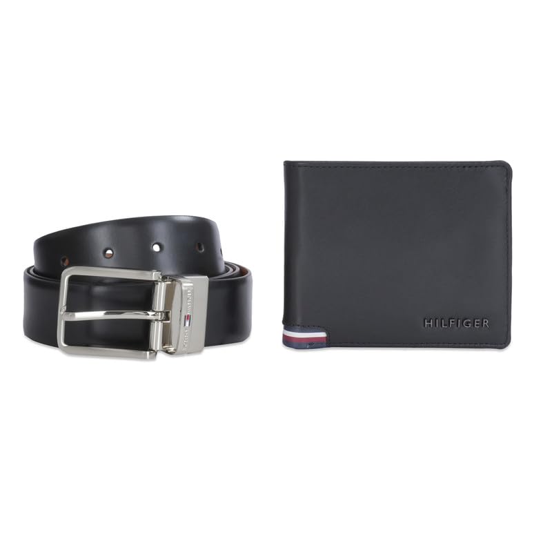 Tommy Hilfiger Carlotta Men Leather Gift Set Of Belt Wallet