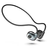 ワイヤレスイヤホン【VSTN業界最軽量級のBluetoothイヤホン】耳を塞がない 骨伝導イヤホンの革新 空気伝導イヤホンbluetooth 5.3 非こつでんどうイヤホン 13g超軽量 15時間連続再生/Type‐C急速充電 オープンイヤーイヤーカフ型 誤操作防止/物理ボタン マイク内蔵 テレワーク/通勤通学/ZOOM会議 日本語音声ガイド 日本語取扱説明書付き（ブラック)