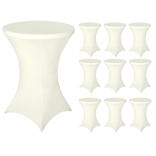 FestiCorp Small Round Tablecloth Fitted Cocktail Table Covers 32x43 Inch