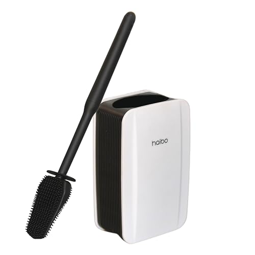 Image of Removable Toilet Brush Set, Soft and Medium Bristles for Cleaning Hygienic Corners, Comes with Suction Cup Seamless Hooks, Black