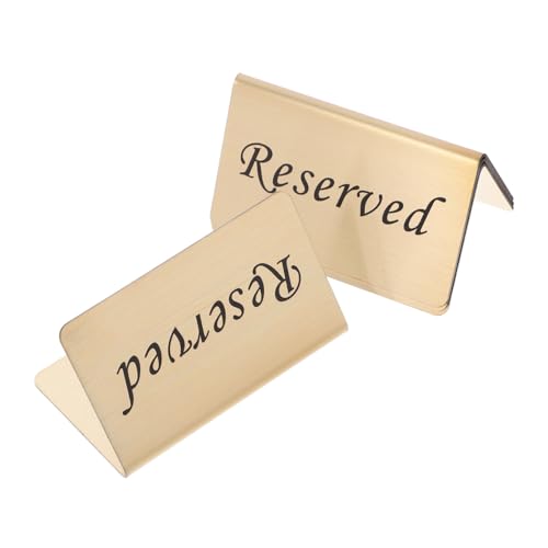 HEALLILY 4pcs V-shape Stainless Steel Restaurant Table Reserved Signs Wedding Event Seating Signs