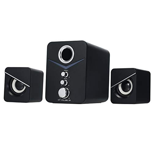 D-221 3 in 1 Home Speaker Set 3.5mm Wired Computer PC Speakers USB Powered Sound Box Atmosphere Lamp for Desktop Laptop Notebook Tablet PC Smart Phone