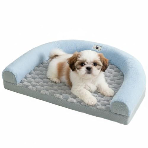 Lifetipsシーズー(Shih Tzu)U型 ペットベッド 犬 猫 クッション ソファ 丸洗い可 滑り止め 保温 四季対応 小型犬 中型犬 大型犬 多頭飼い 快適 枕付き 軽量 カバー取り外し インテリアに馴染む 圧縮梱包 極厚 やわらか 防汚 通気性