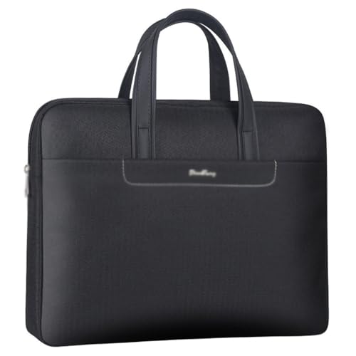 Thickened canvas briefcase for men, large capacity for women, office zipper, multi-layer waterproof materials
