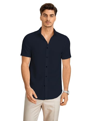 Image of TAGDO Men's Casual Shirt|| Solid Shirt|| Half Sleeve (5160)