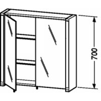 Duravit 7092 62 Mirror Cabinet, front view with doors closed, showcasing the oak anthracite finish.