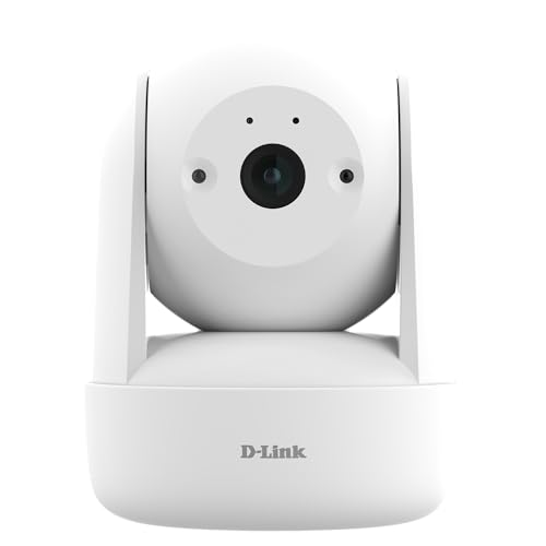 D-Link DCS-6501LH Caméra Wi-FI compacte 2K panoramique et inclinable, 1296p, Vision Nocturne, Carte SD/Enregistrement Cloud, détection de Son/Mouvement, Audio bidirectionnel, accès à Distance
