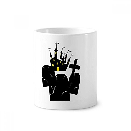 Tasse Halloween en céramique cimetière extérieur 350ml pour brosse à dents ou stylos