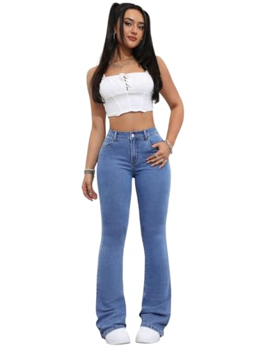 Image of KOTTY Women's Flared Jeans|High Waist Bootcut|Wide Leg|Bell Bottom Denim for Trendy & Comfortable Fit