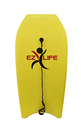Ez Life Bodyboard with Leash- Blue, Yellow and Green Body Surf-EPS Core-3 Sizes