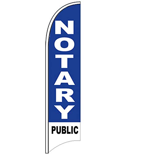 NOTARY PUBLIC Windless Swooper Flag 11.5' Tall Feather Banner Sign (Flag Only) bb