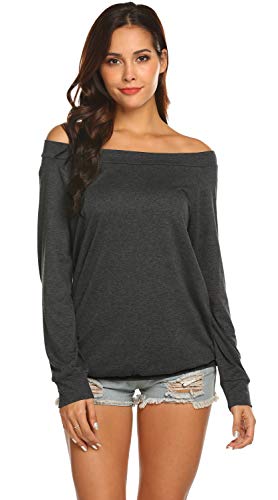 halife women39s long sleeve boat neck off shoulder blouse tops