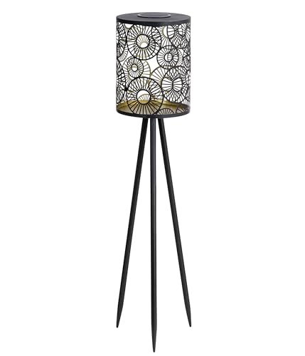 Dehner Solar-Laterne Rabat, Stehleuchte, warmweiß, Ø 18.5 cm, Höhe 82.5 cm, Metall/Kunststoff,...