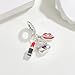 BOIGEGU Birthday Fashion Love Heart Dangle Charm for Bracelet Plated Silver Bracelets Charms and Necklace Pendant Bead Charms Jewelry Present for Grandma Daughter Wife Friend Sister (Women Makeup Earrings Lipstick)