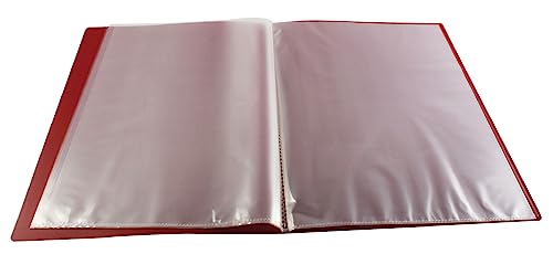 Q-Connect KF01246 Sichtbuch - 10 Hüllen, Einband PP, 450 mym, rot