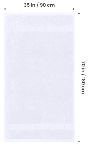 Image of Utopia Towels Jumbo Bath Sheets, 2 Pack, 35x70 in, 600 GSM Cotton, White | Extra Large Ring Spun Cotton Bath Sheets - Soft, Plush, Quick-Drying, Highly Absorbent, Great for Everyday Use