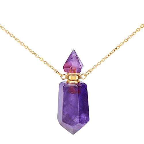 CHGCRAFT Collar de Piedras Preciosas Hexagonales Amatista Natural...