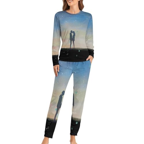 Ensemble de pyjama femme anti-froid manches longues et pantalon pour nuits sereines